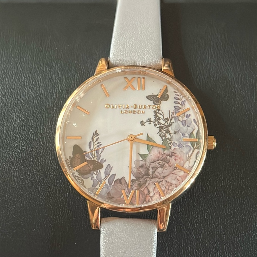 Olivia Burton London Winter Garden Grey Lilac Watch